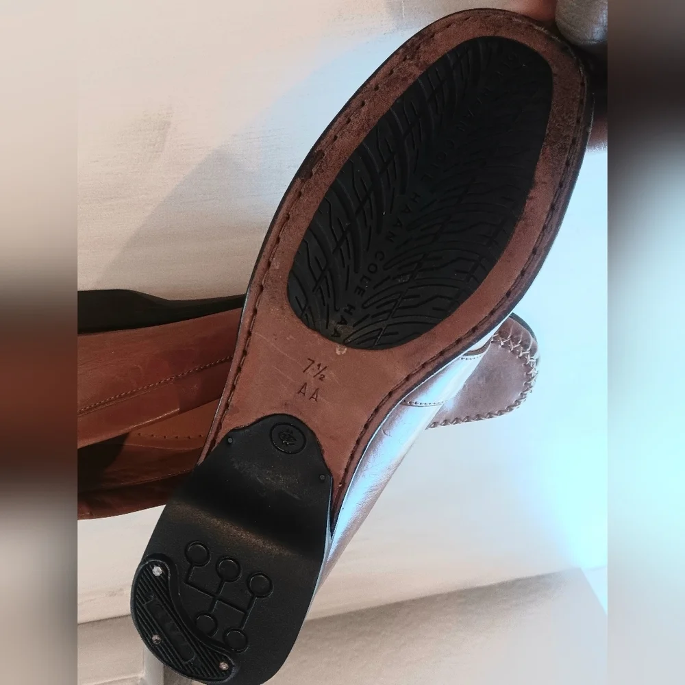 Cole Haan Country Loafers Womens 7.5 Narrow Leather Brown Horsebit Made in Italy - Picture 6 of 6